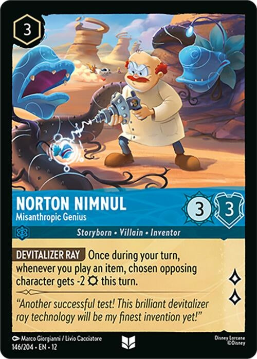 Image for Norton Nimnul - Misanthropic Genius (146/204) (12) - Disney Lorcana