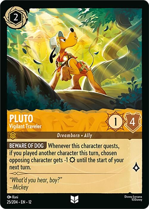 Image for Pluto - Vigilant Traveler (25/204) (12) - Disney Lorcana