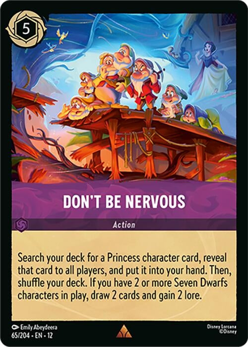 Image for Don't Be Nervous (65/204) (12) - Disney Lorcana