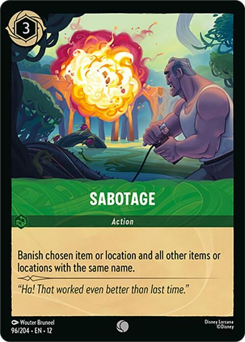 Image for Sabotage (96/204) (12) - Disney Lorcana