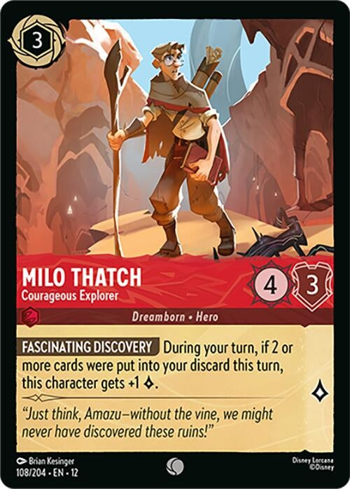 Image for Milo Thatch - Courageous Explorer (108/204) (12) - Disney Lorcana