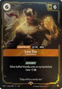 Lee Sin, Centered - Riftbound Organized Play Promotional Cards - 151b/298