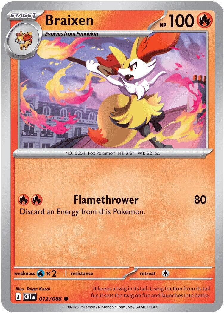 Image for Braixen (012/086) (CRI) - Pokemon