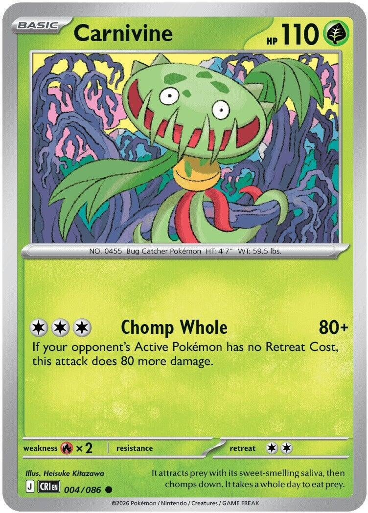 Image for Carnivine (004/086) (CRI) - Pokemon