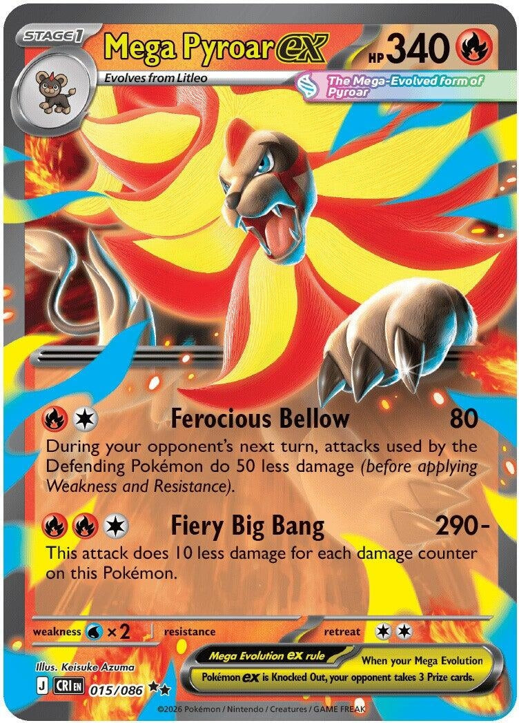 Image for Mega Pyroar ex (015/086) (CRI) - Pokemon