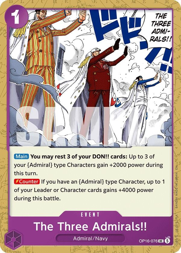 Image for The Three Admirals!! (OP16-076) (OP16) - One Piece Card Game