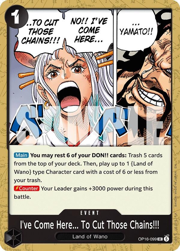 Image for I've Come Here... To Cut Those Chains!!! (OP16-099) (OP16) - One Piece Card Game