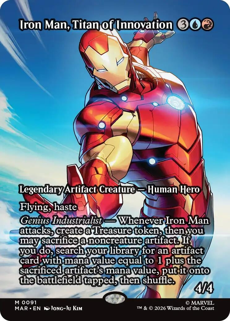 Image for Iron Man, Titan of Innovation (Borderless) (91) (MAR) - Magic: The Gathering