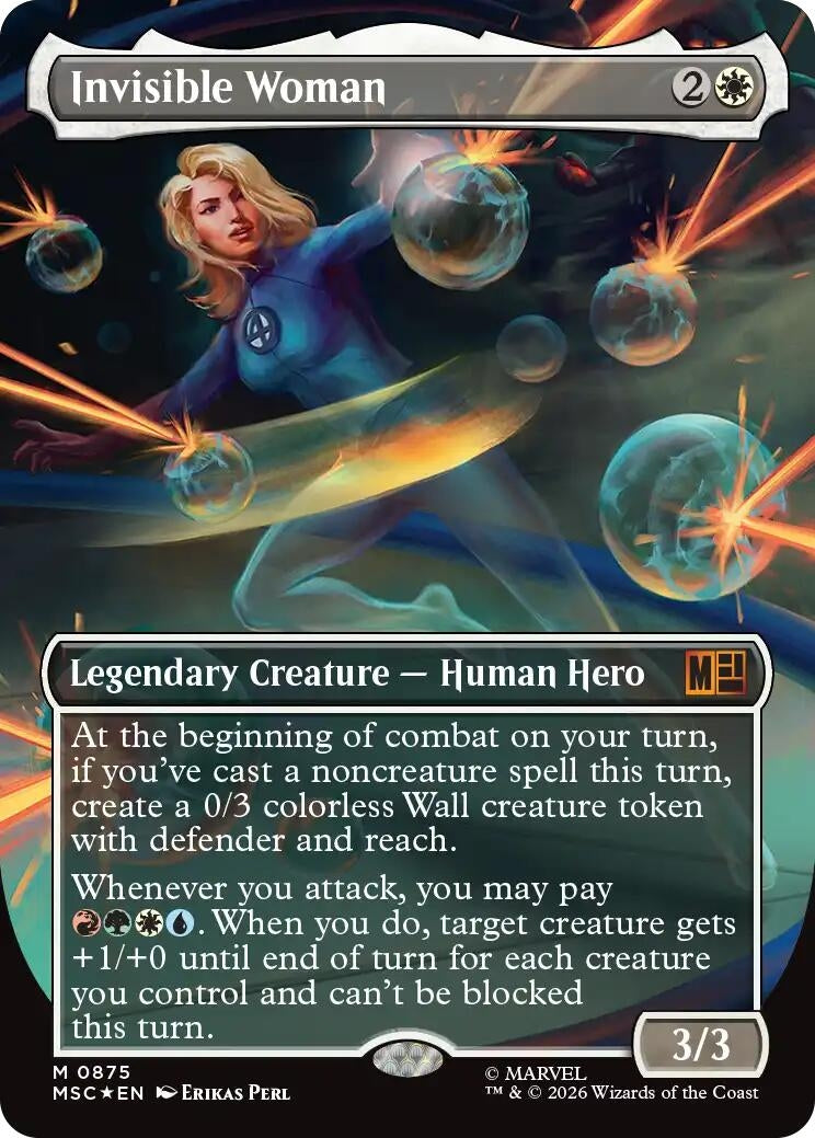 Image for Invisible Woman (Borderless) (Surge Foil) (875) (MSC) - Magic: The Gathering