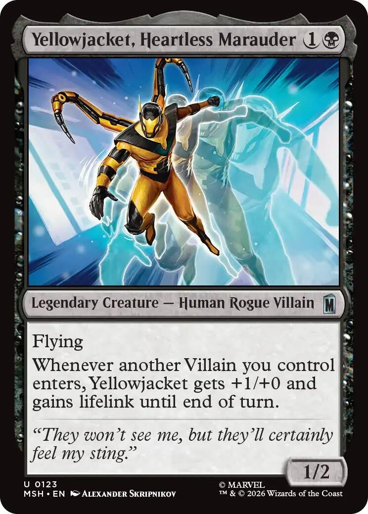 Image for Yellowjacket, Heartless Marauder (123) (MSH) - Magic: The Gathering