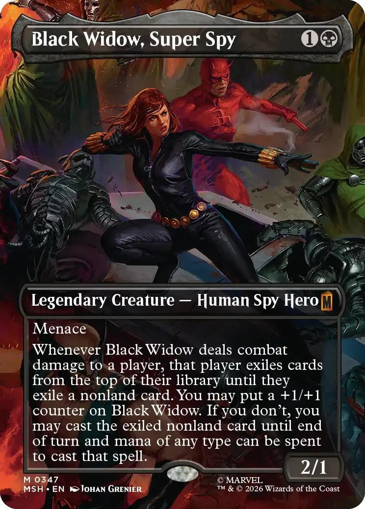 Image for Black Widow, Super Spy (Borderless) (0347) (347) (MSH) - Magic: The Gathering