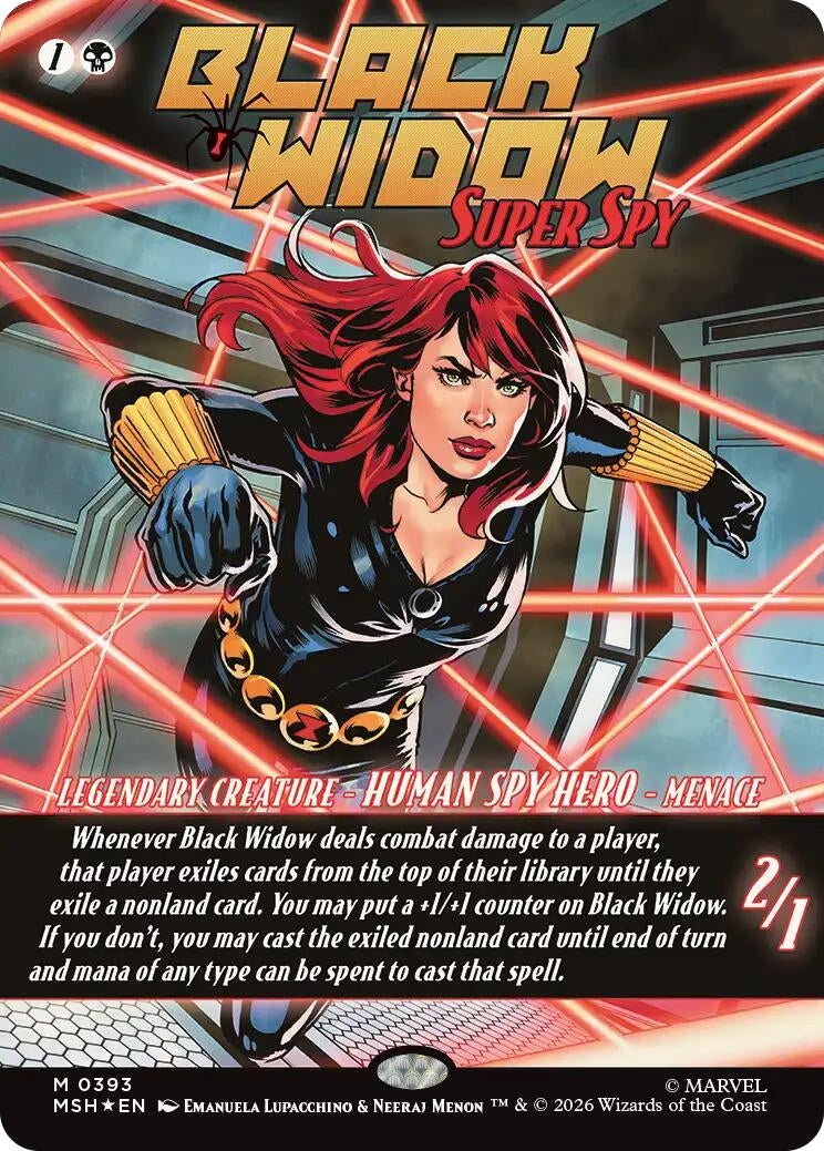 Image for Black Widow, Super Spy (Borderless) (0393) (393) (MSH) - Magic: The Gathering