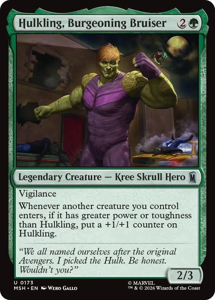 Image for Hulkling, Burgeoning Bruiser (173) (MSH) - Magic: The Gathering