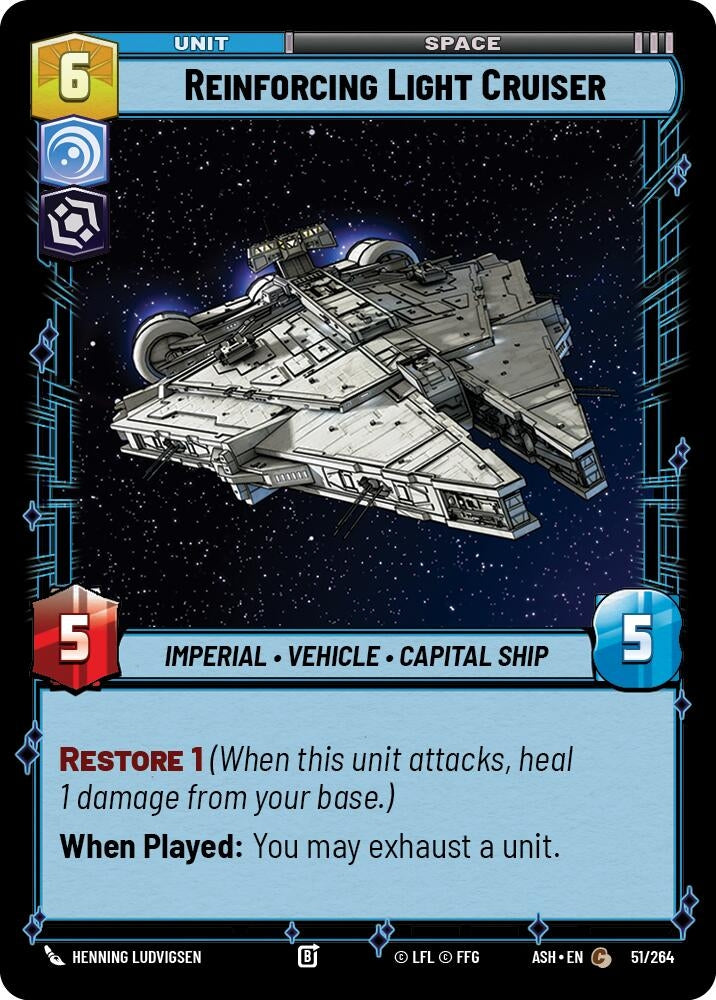 Image for Reinforcing Light Cruiser (51/264) (ASH) - Star Wars: Unlimited