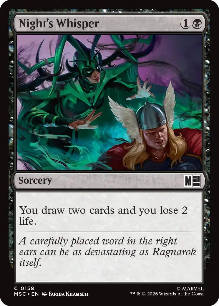Image for Night's Whisper (Surge Foil) (158) (MSC) - Magic: The Gathering
