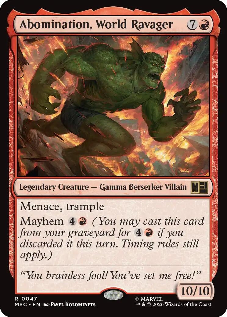 Image for Abomination, World Ravager (Surge Foil) (47) (MSC) - Magic: The Gathering