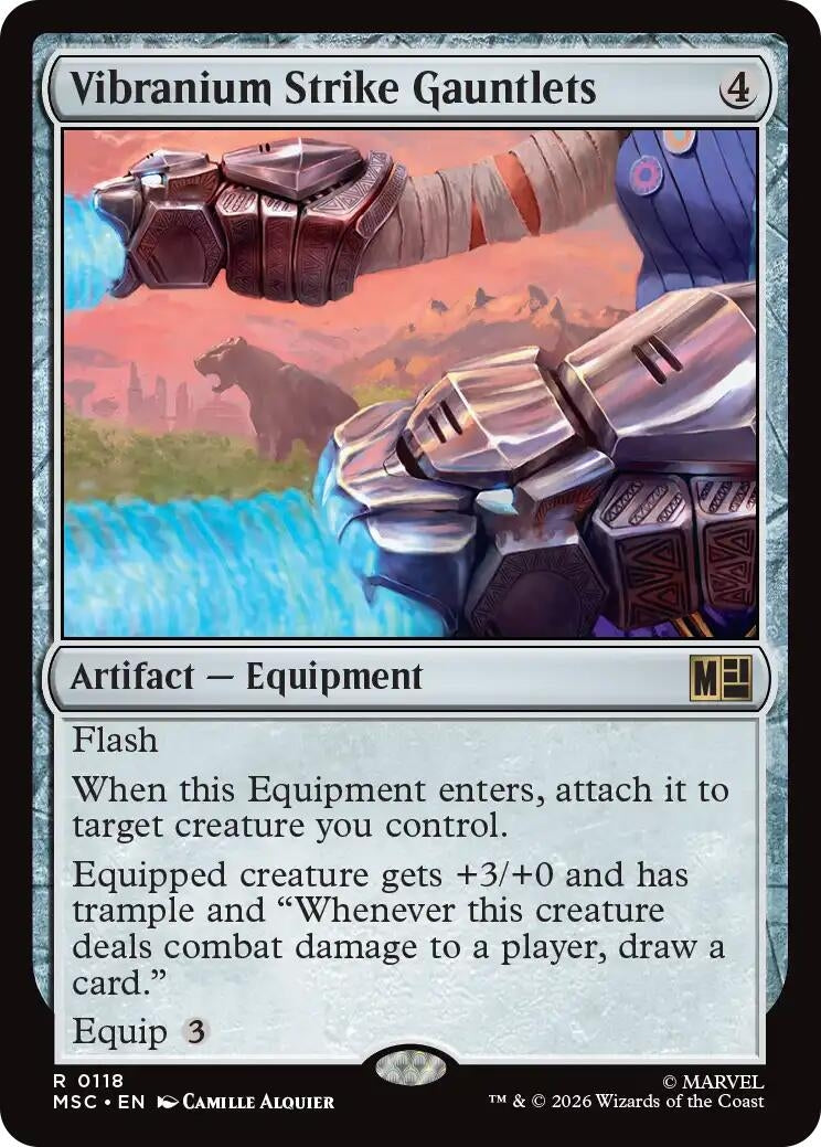 Image for Vibranium Strike Gauntlets (Surge Foil) (118) (MSC) - Magic: The Gathering
