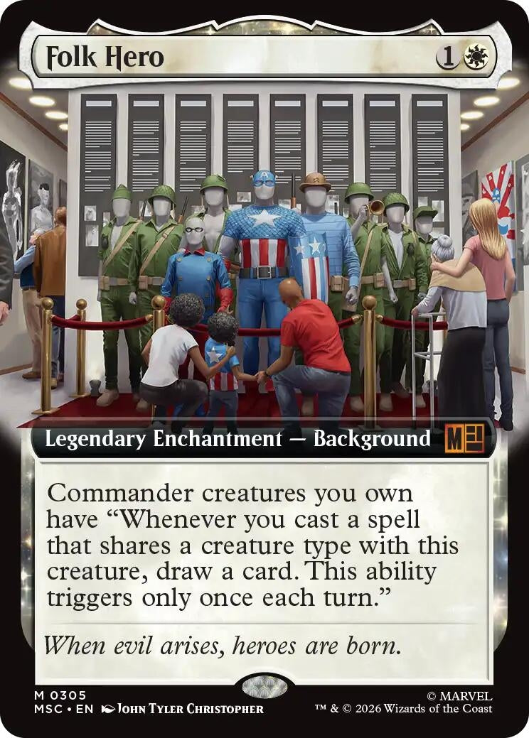 Image for Folk Hero (Extended Art) (305) (MSC) - Magic: The Gathering