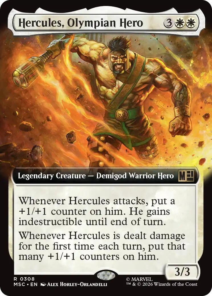 Image for Hercules, Olympian Hero (Extended Art) (308) (MSC) - Magic: The Gathering
