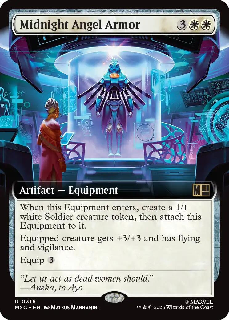 Image for Midnight Angel Armor (Extended Art) (316) (MSC) - Magic: The Gathering