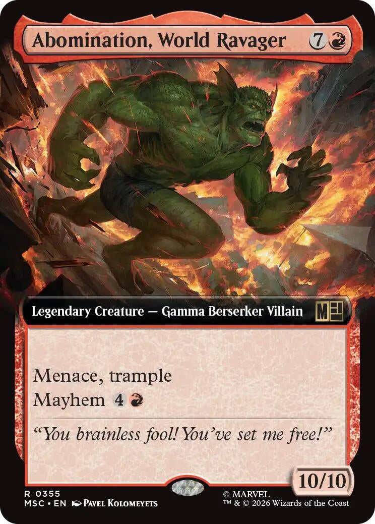 Image for Abomination, World Ravager (Extended Art) (355) (MSC) - Magic: The Gathering