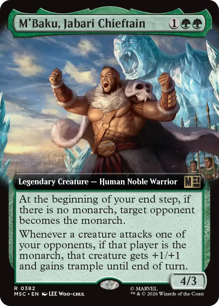 Image for M'Baku, Jabari Chieftain (Extended Art) (382) (MSC) - Magic: The Gathering
