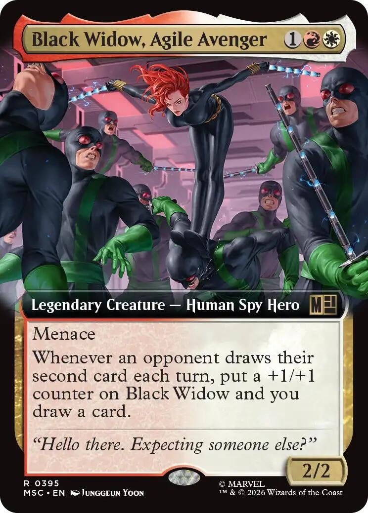 Image for Black Widow, Agile Avenger (Extended Art) (395) (MSC) - Magic: The Gathering