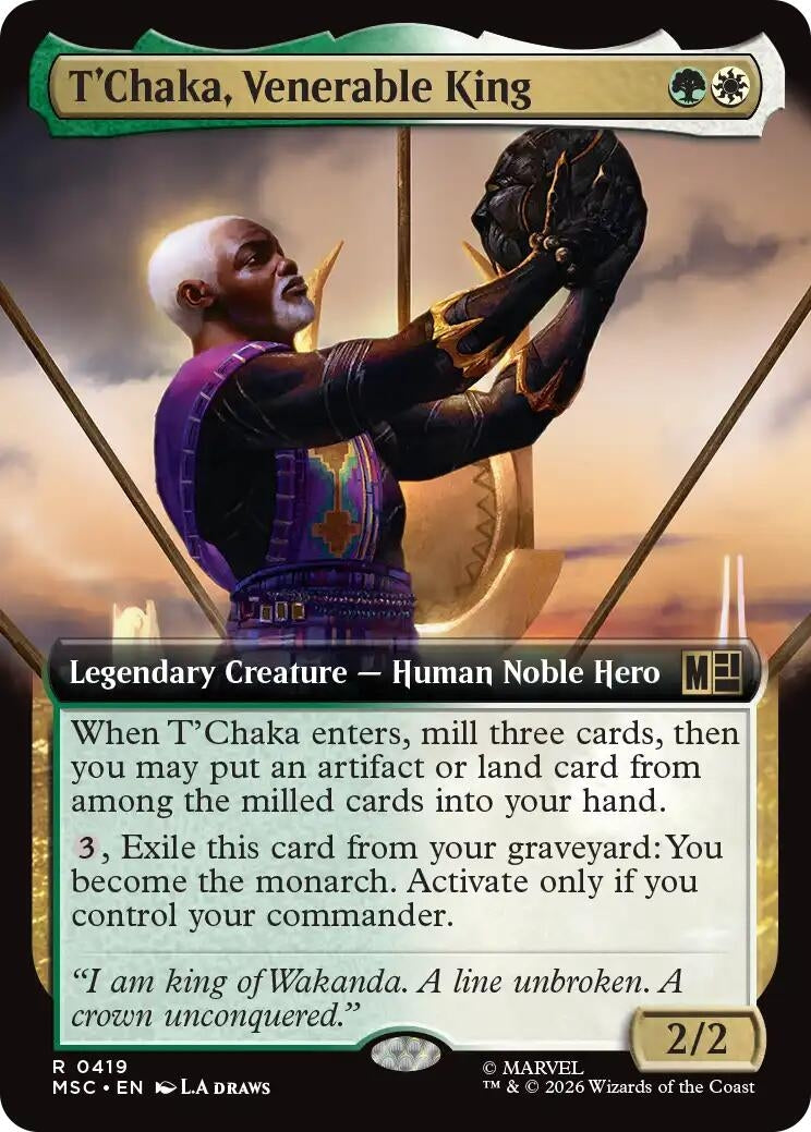 Image for T'Chaka, Venerable King (Extended Art) (419) (MSC) - Magic: The Gathering