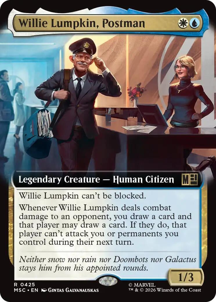 Image for Willie Lumpkin, Postman (Extended Art) (425) (MSC) - Magic: The Gathering
