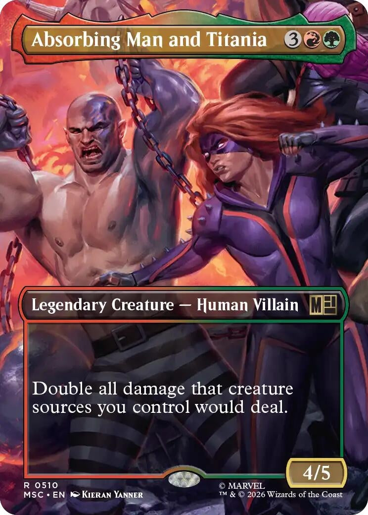 Image for Absorbing Man and Titania (Borderless) (510) (MSC) - Magic: The Gathering