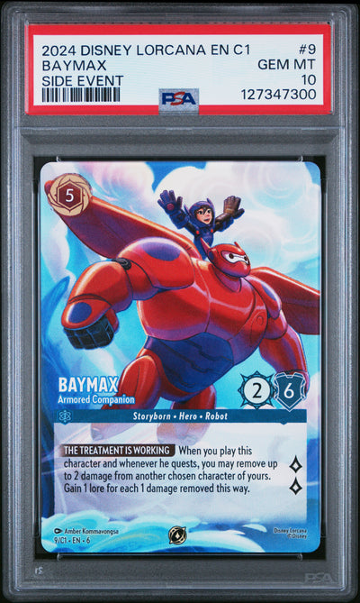BAYMAX SIDE EVENT 2024 DISNEY LORCANA EN C1-LORCANA CHALLENGE PROMO PSA GEM MT 10
