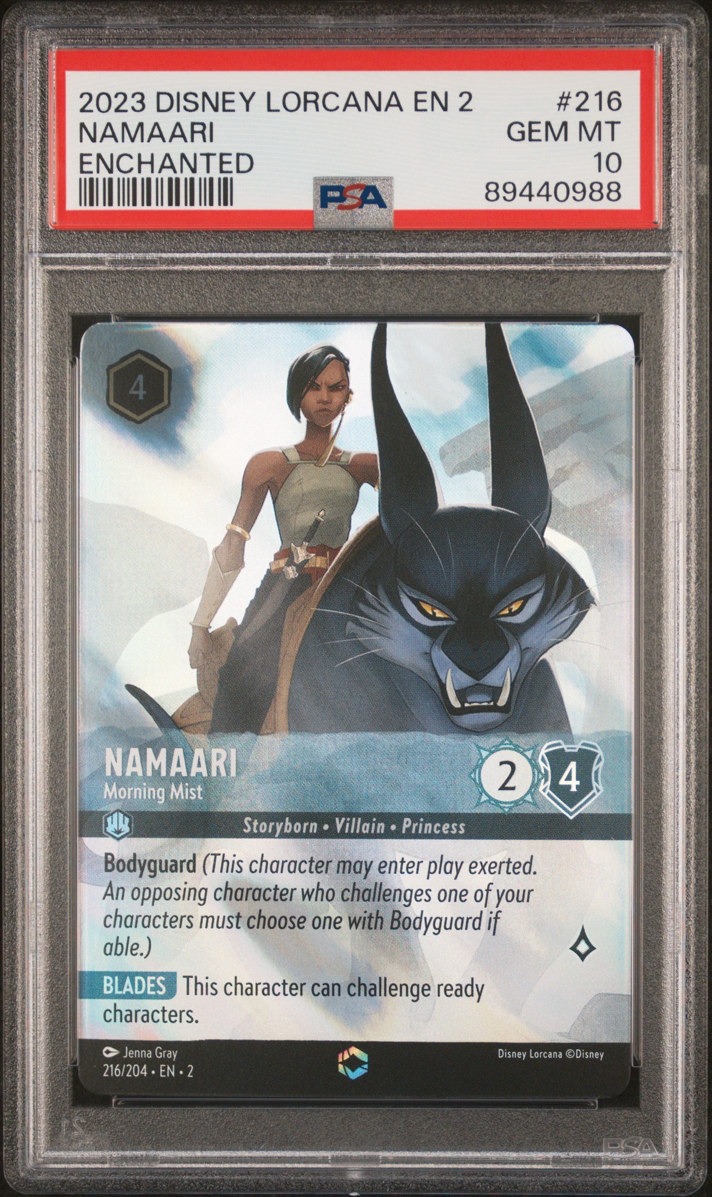 NAMAARI ENCHANTED 2023 DISNEY LORCANA EN 2-RISE OF THE FLOODBORN PSA GEM MT 10