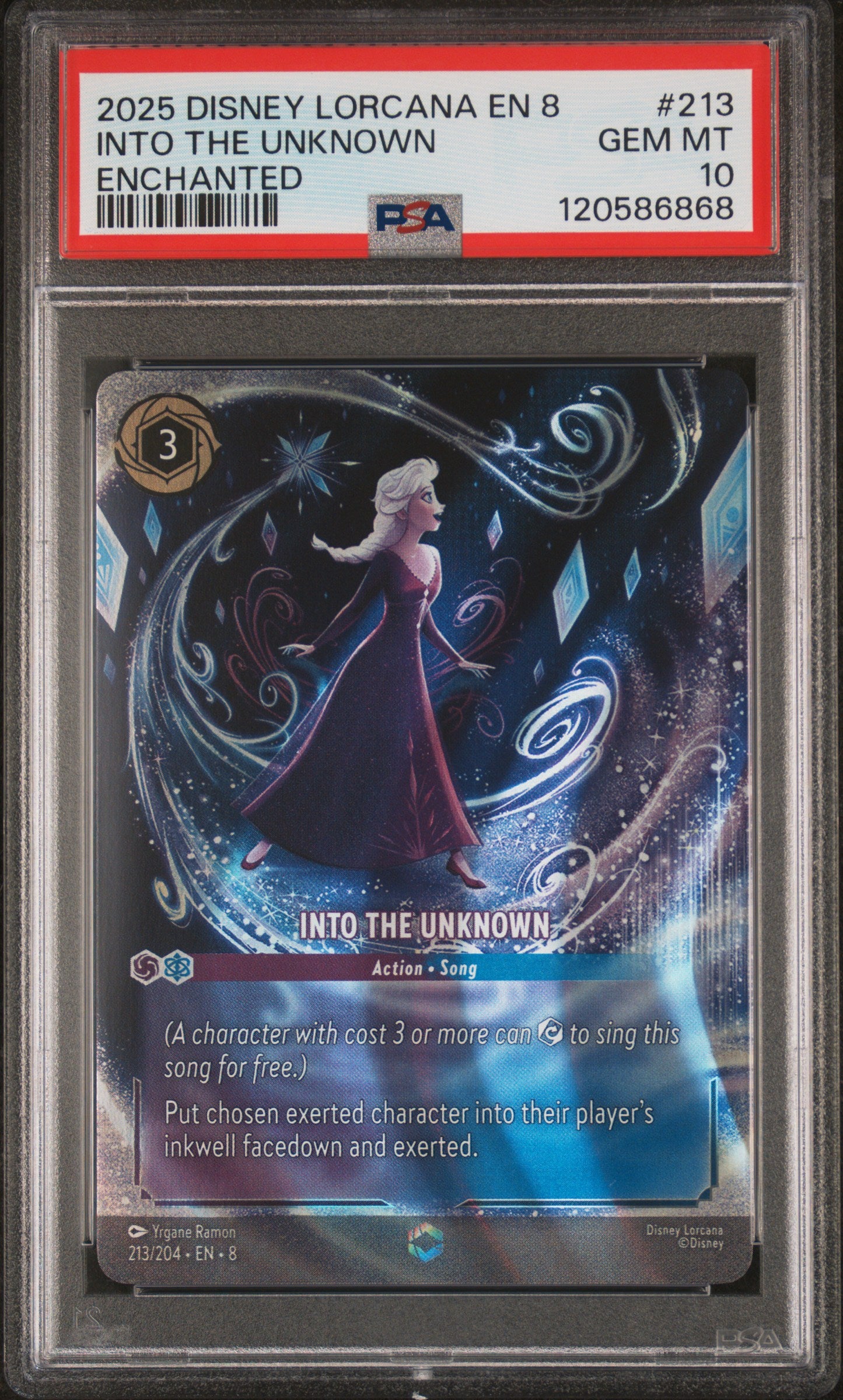 INTO THE UNKNOWN ENCHANTED 2025 DISNEY LORCANA EN 8-REIGN OF JAFAR PSA GEM MT 10