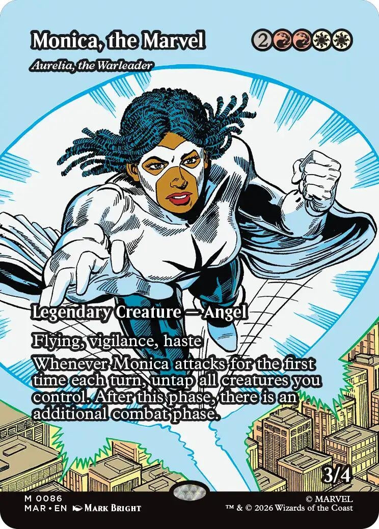 Image for Monica, the Marvel - Aurelia, the Warleader (Borderless) (86) (MAR) - Magic: The Gathering