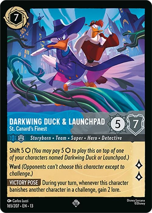 Image for Darkwing Duck & Launchpad - St. Canard's Finest (165/204) (13) - Disney Lorcana