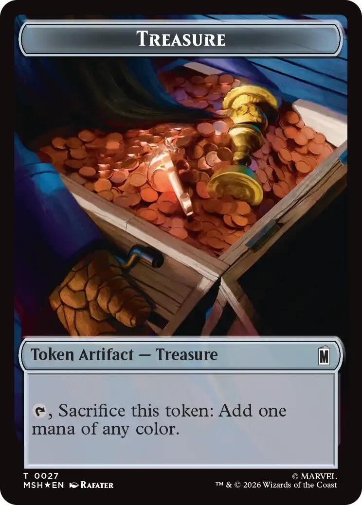 Image for Treasure (0027) // Bird (0021) Double-Sided Token (Surge Foil) (27 // 21) (MSC) - Magic: The Gathering