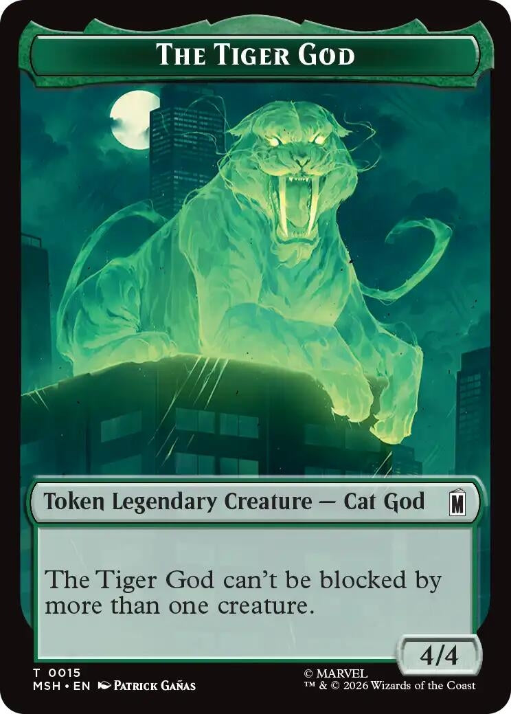 Image for The Tiger God // Sturdy Shield Double-Sided Token (15 // 21) (MSH) - Magic: The Gathering