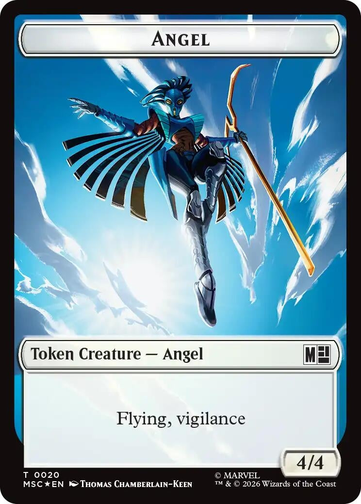 Image for Angel (0020) // Vibranium (0031) Double-Sided Token (Surge Foil) (20 // 31) (MSC) - Magic: The Gathering
