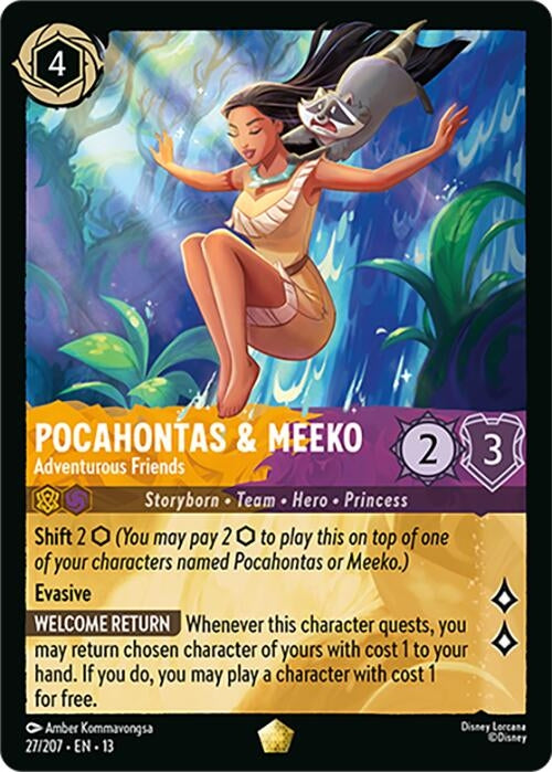 Image for Pocahontas & Meeko - Adventurous Friends (27/204) (13) - Disney Lorcana