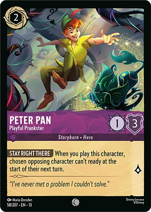 Image for Peter Pan - Playful Prankster (58/204) (13) - Disney Lorcana