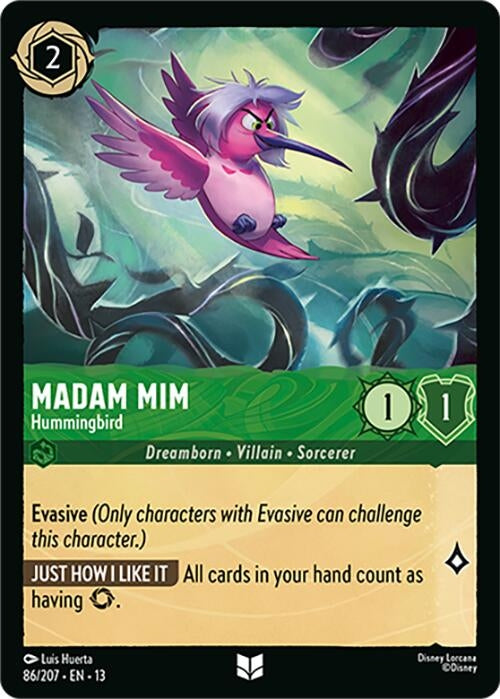 Image for Madam Mim - Hummingbird (86/204) (13) - Disney Lorcana