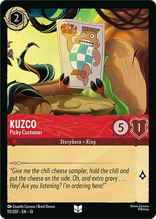 Image for Kuzco - Picky Customer (111/204) (13) - Disney Lorcana