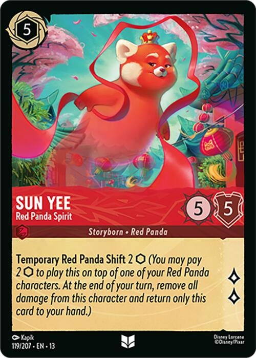 Image for Sun Yee - Red Panda Spirit (119/204) (13) - Disney Lorcana