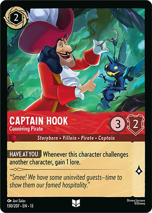 Image for Captain Hook - Conniving Pirate (130/204) (13) - Disney Lorcana