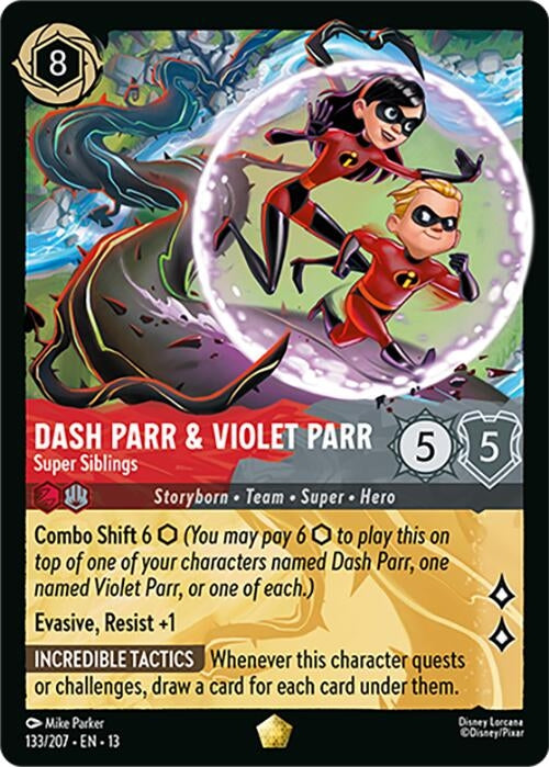 Image for Dash Parr & Violet Parr - Super Siblings (133/204) (13) - Disney Lorcana