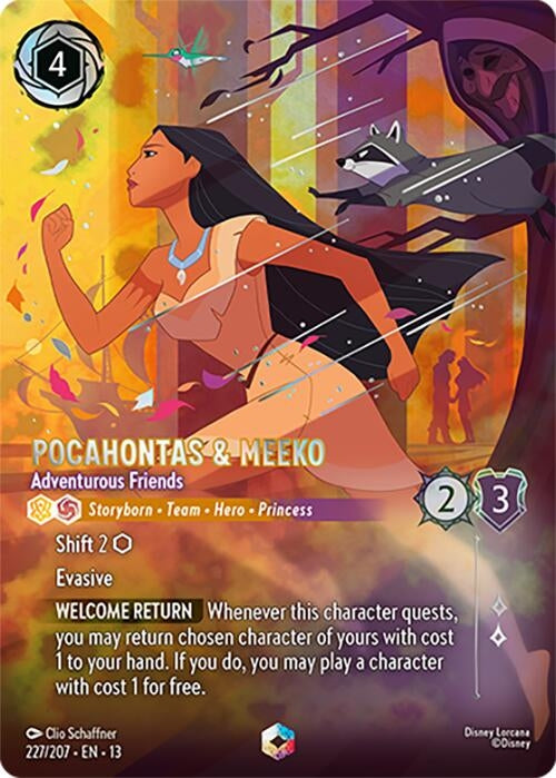 Image for Pocahontas & Meeko - Adventurous Friends (Enchanted) (227/204) (13) - Disney Lorcana