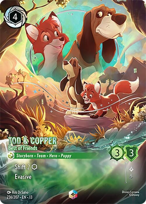 Image for Tod & Copper - Best of Friends (Enchanted) (236/204) (13) - Disney Lorcana