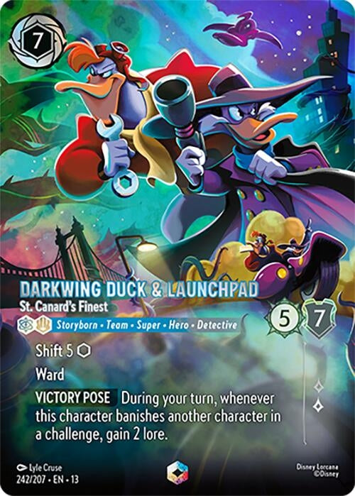 Image for Darkwing Duck & Launchpad - St. Canard's Finest (Enchanted) (242/204) (13) - Disney Lorcana
