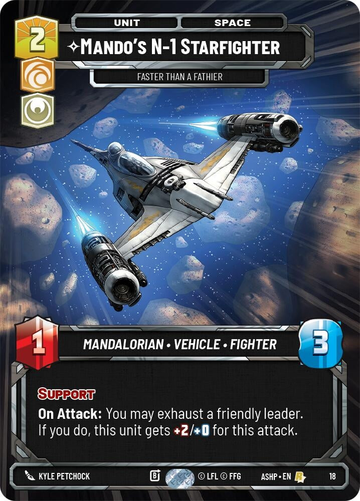 Image for Mando's N-1 Starfighter - Faster than a Fathier (18) (ASHWPP) - Star Wars: Unlimited
