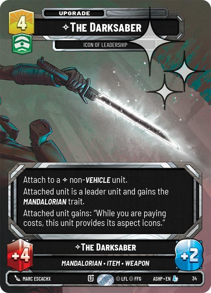 Image for The Darksaber - Icon of Leadership (Foil) (34) (ASHWPP) - Star Wars: Unlimited
